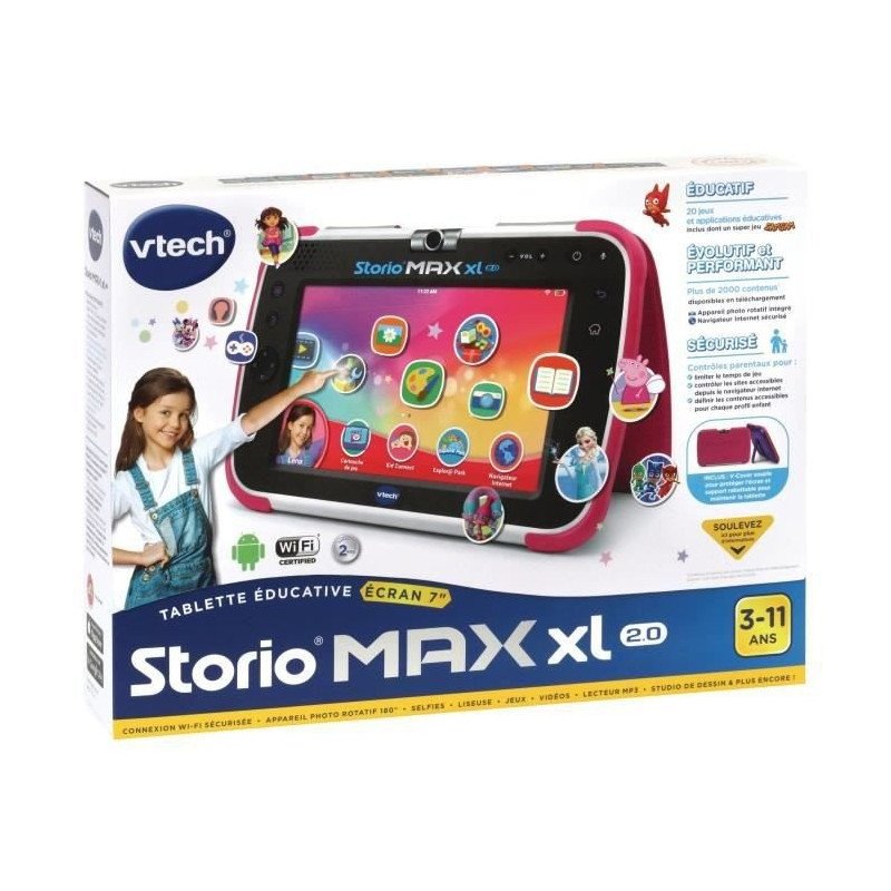 VTECH - Console Storio Max XL 2.0 7 Rose - Tablette Éducative Enfant 7  Pouces