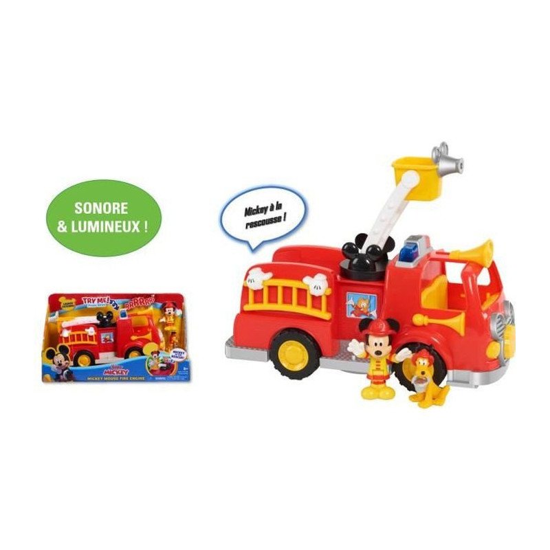 Mickey, Camion de Pompier , avec fonctions sonores et lumineuses