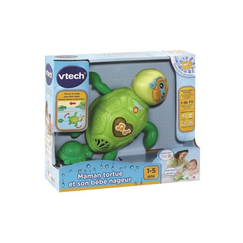 Vtech - Jouet pour le bain Vtech Maman tortue et son bébé nageur