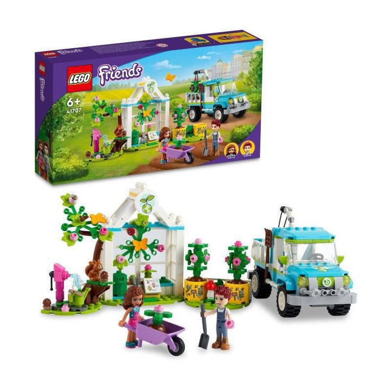 LEGO 41707 Friends Le Camion Planteur d'Arbres, Jouet de Construction  Jardin et Voiture avec Figurines, Set Enfants +6 ans