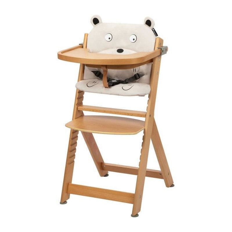 BEBECONFORT Coussin confort pour chaise haute bois Timba, Hello bear