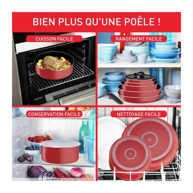 TEFAL L1529402 INGENIO EASY COOK N CLEAN Set 10 Pieces : Poeles + Cass