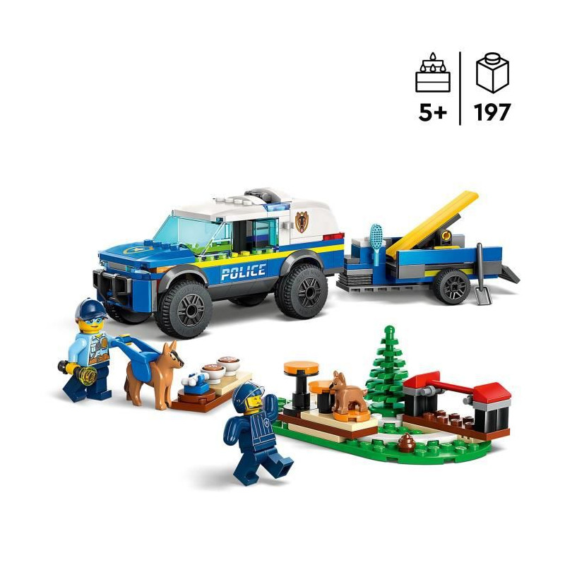 LEGO City Police 60369 Le Dressage des Chiens Policiers, Jouet Voiture