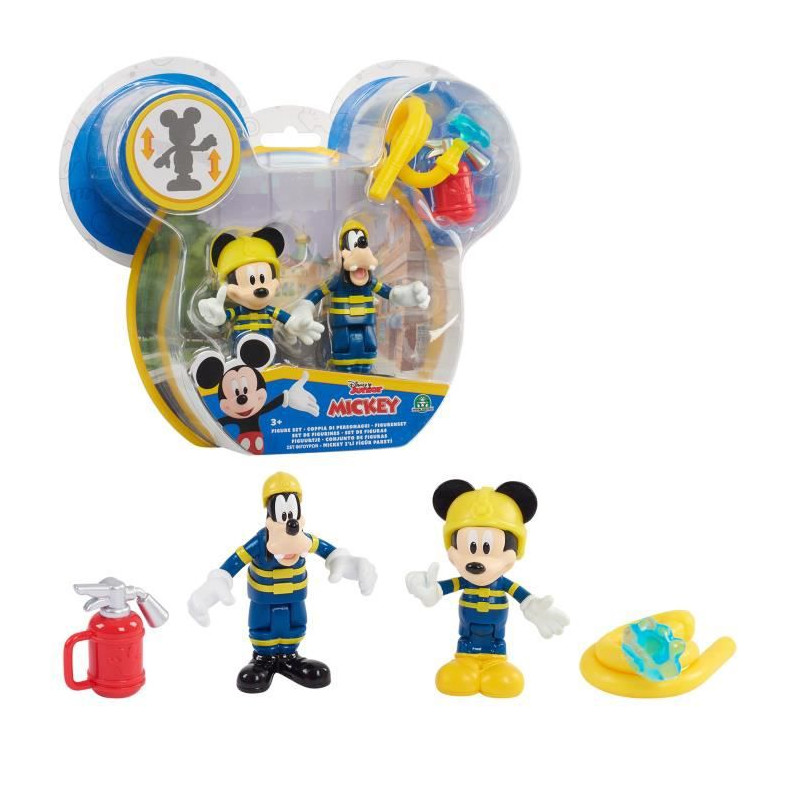 Mickey, 2 Figurines Articulées 7,5 Cm Avec Accessoires, Theme Pompier, Des 3  Ans à Prix Carrefour