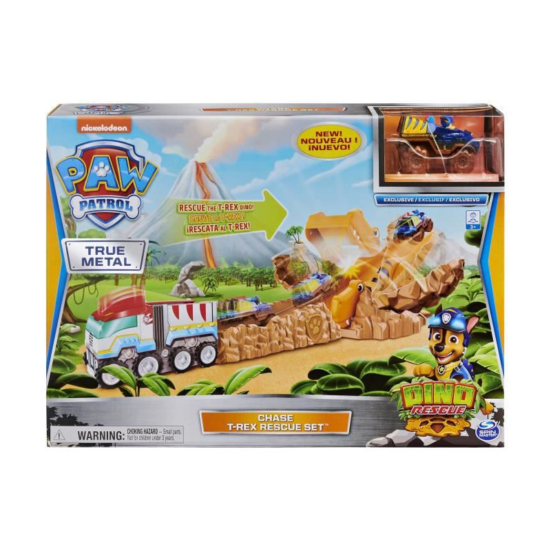 Pat Patrouille - Chase Dino Rescue Véhicule Et Figurine - Voitures