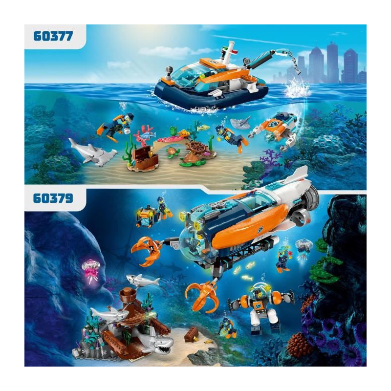 Lego 60377 City Le Bateau Exploration Sous-Marin