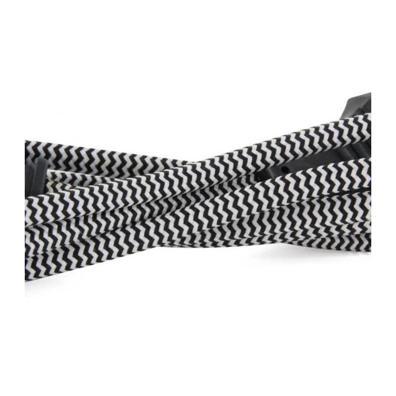 Rallonge textile noire avec fiche noir - 1,5M