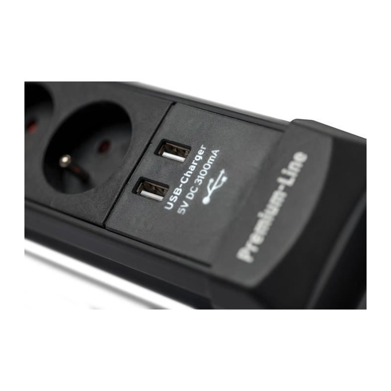Multiprise PREMIUM LINE BRENNENSTUHL 3m - 8 prises + 1 Port USB - Fabr