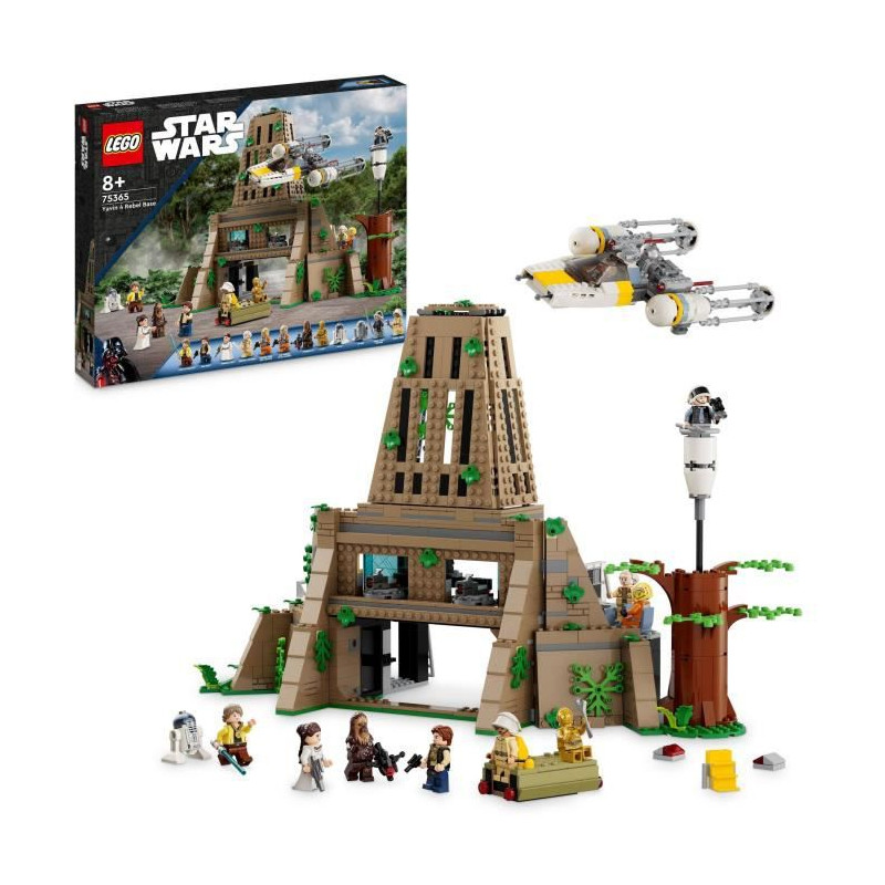 LEGO Star Wars 75365 La Base Rebelle de Yavin 4, Jouet avec 10 Minifig