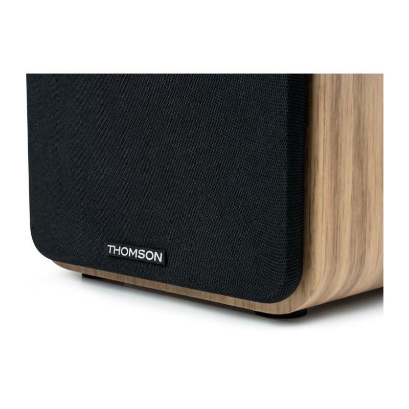 THOMSON WS602DUO - Ensemble de 2 enceintes avec caisson en bois - 100W -  Bluetooth 5.0 - 2 sorties RCA - Bois clair - Cdiscount TV Son Photo