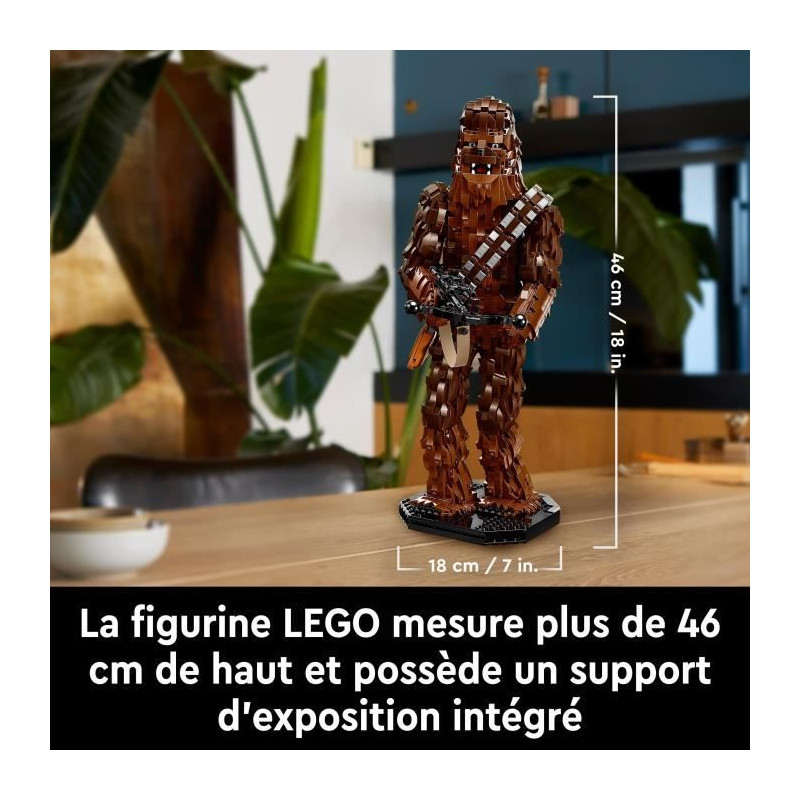 LEGO Star Wars Chewbacca 75371 Figurine de collection Star Wars à  construire pour adultes, cette collection Chewbacca est un cadeau amusant  pour les