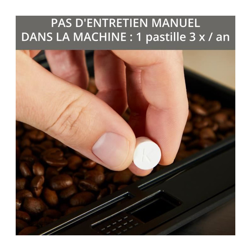 KRUPS Machine a café broyeur grain, Mousseur de lait, 2 tasses espres