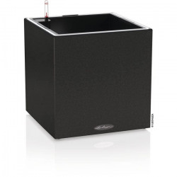 Pot de fleur LECHUZA Canto Stone Cube 40 - kit complet LED, noir graphite