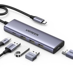 Hub USB - UGREEN - 5 en 1 -...