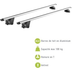 Lot de 2 Barres de toit -...